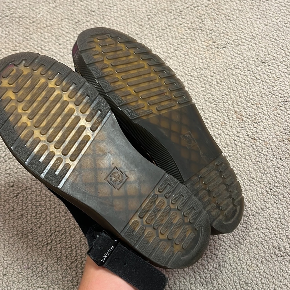 Dr. Martens Black Suede Clog Mules with Buckle - Picture 5 of 5